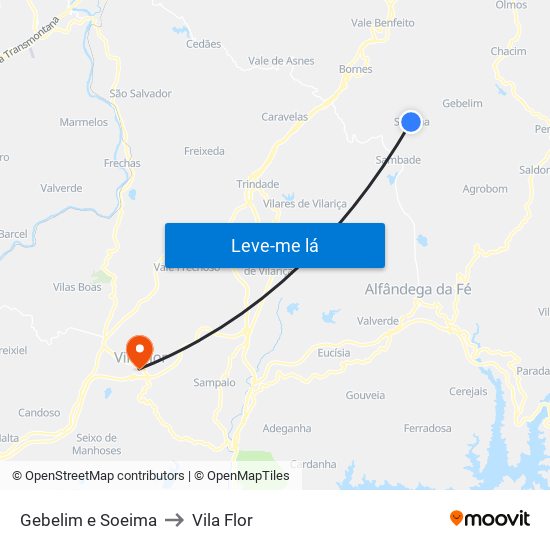 Gebelim e Soeima to Vila Flor map