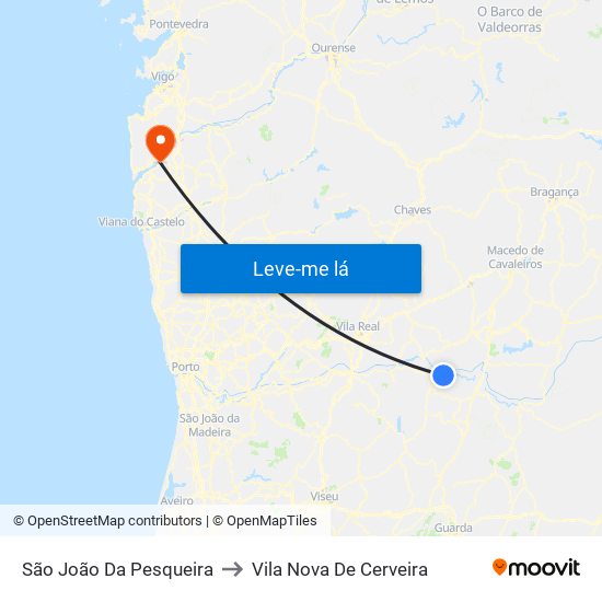 São João Da Pesqueira to Vila Nova De Cerveira map