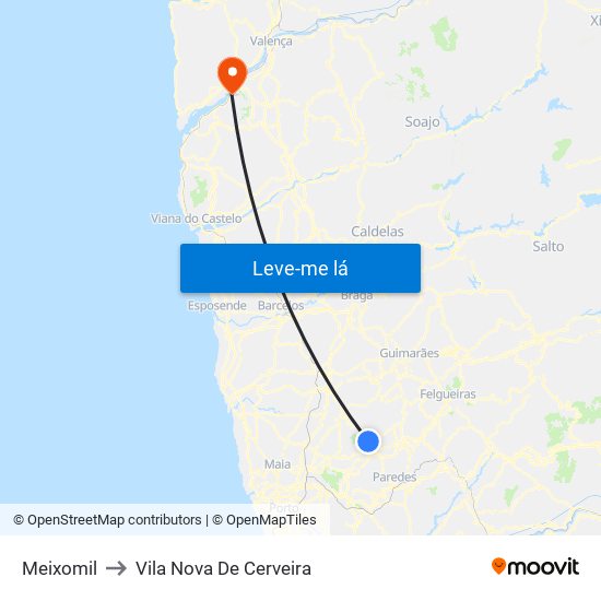 Meixomil to Vila Nova De Cerveira map