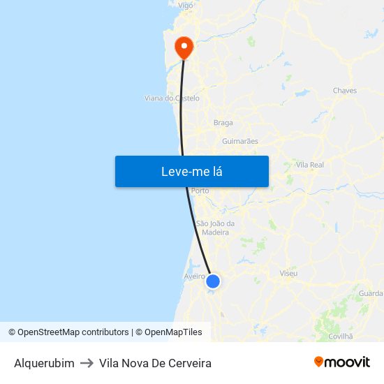 Alquerubim to Vila Nova De Cerveira map