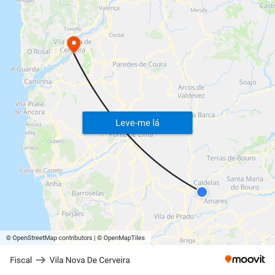 Fiscal to Vila Nova De Cerveira map