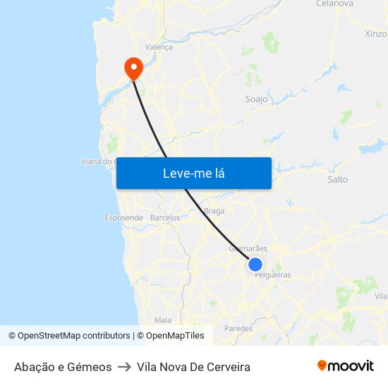 Abação e Gémeos to Vila Nova De Cerveira map