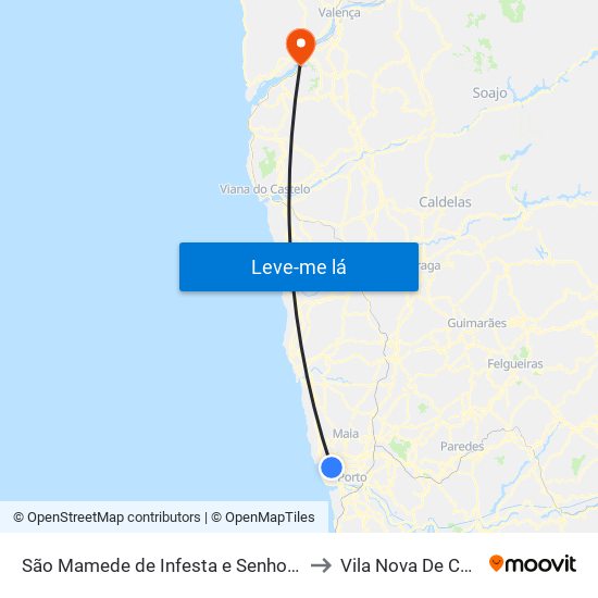 São Mamede de Infesta e Senhora da Hora to Vila Nova De Cerveira map