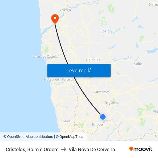 Cristelos, Boim e Ordem to Vila Nova De Cerveira map