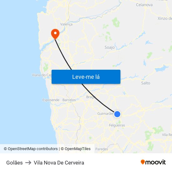 Golães to Vila Nova De Cerveira map