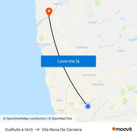 Guilhufe e Urrô to Vila Nova De Cerveira map