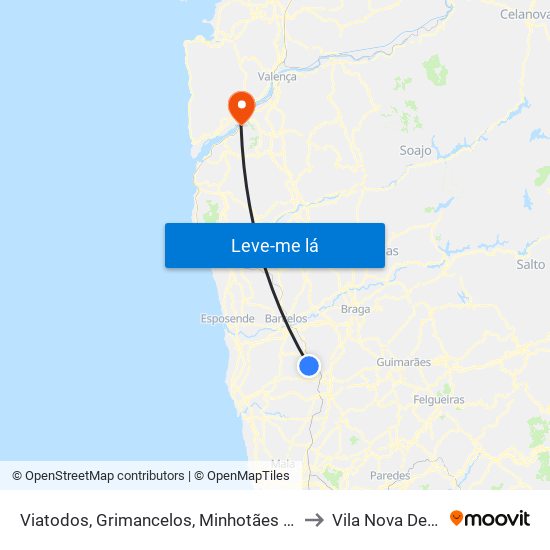 Viatodos, Grimancelos, Minhotães e Monte de Fralães to Vila Nova De Cerveira map