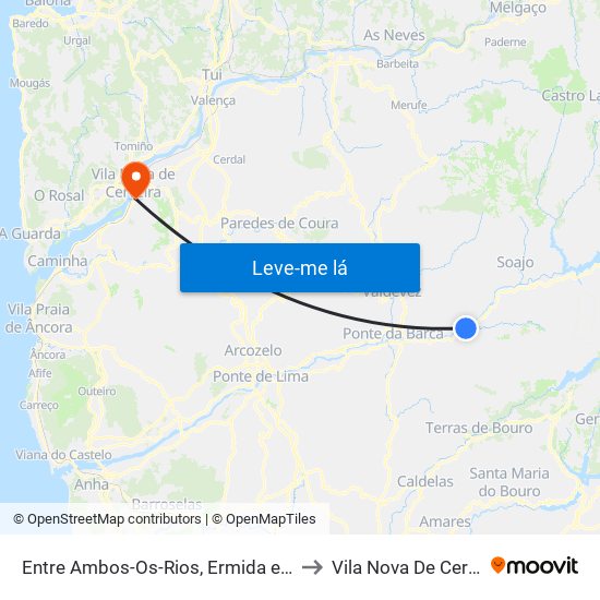 Entre Ambos-Os-Rios, Ermida e Germil to Vila Nova De Cerveira map