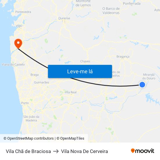 Vila Chã de Braciosa to Vila Nova De Cerveira map