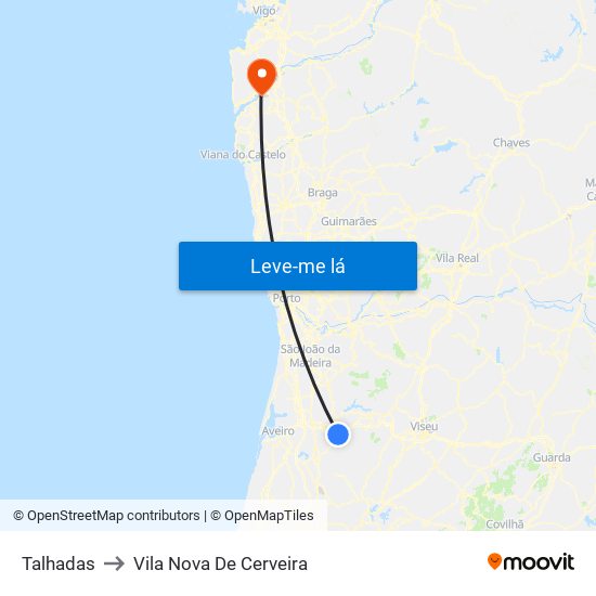 Talhadas to Vila Nova De Cerveira map