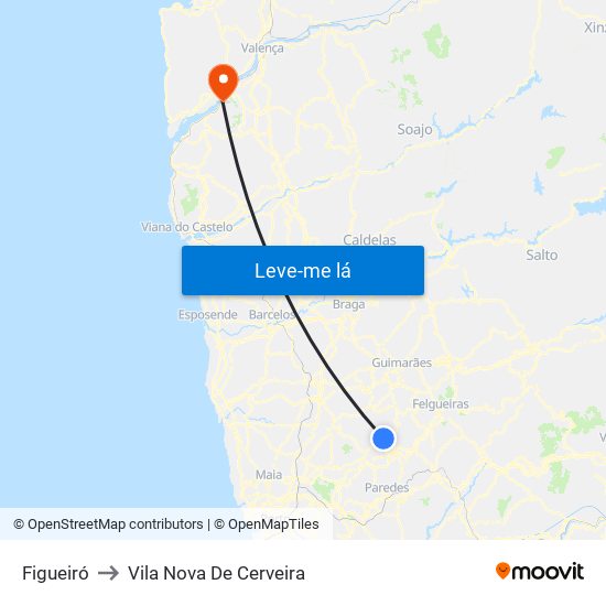 Figueiró to Vila Nova De Cerveira map