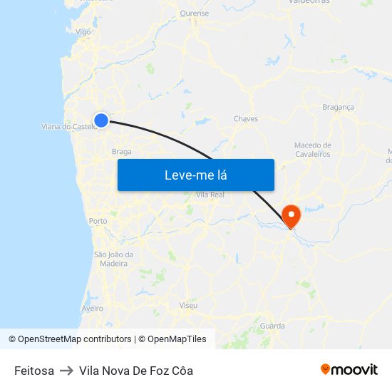 Feitosa to Vila Nova De Foz Côa map