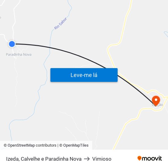 Izeda, Calvelhe e Paradinha Nova to Vimioso map