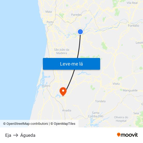 Eja to Águeda map