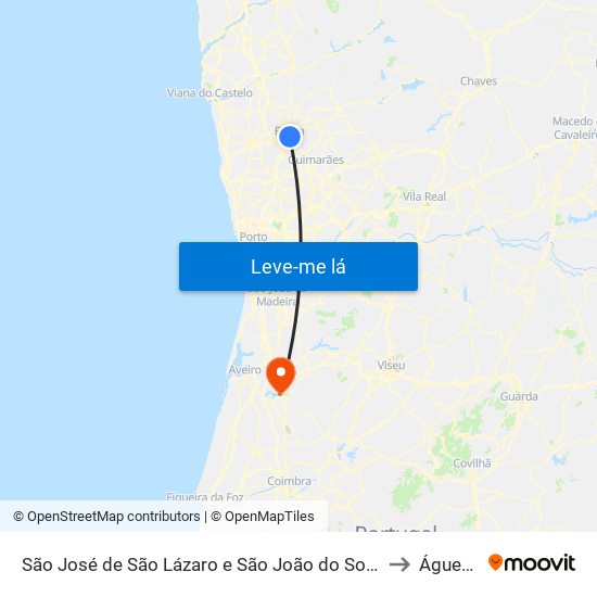 São José de São Lázaro e São João do Souto to Águeda map