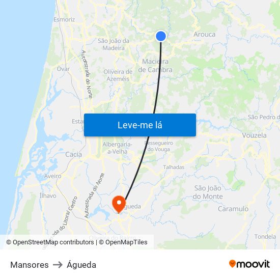 Mansores to Águeda map