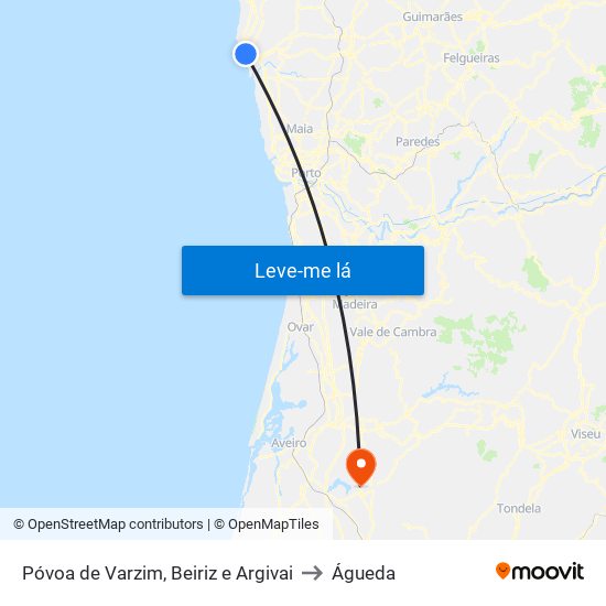 Póvoa de Varzim, Beiriz e Argivai to Águeda map