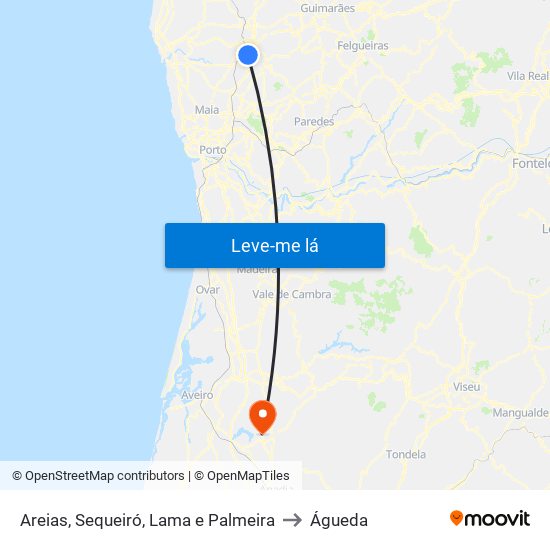 Areias, Sequeiró, Lama e Palmeira to Águeda map