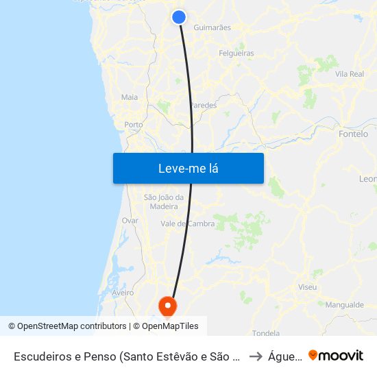 Escudeiros e Penso (Santo Estêvão e São Vicente) to Águeda map