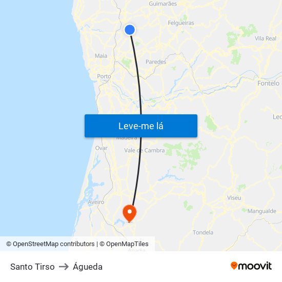 Santo Tirso to Águeda map