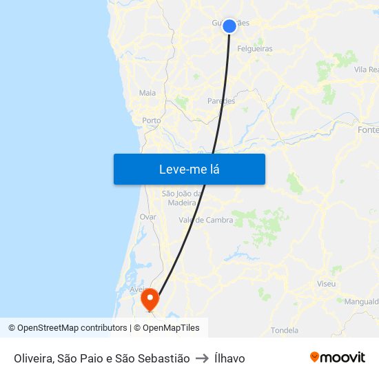 Oliveira, São Paio e São Sebastião to Ílhavo map