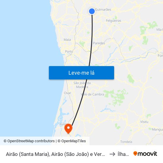 Airão (Santa Maria), Airão (São João) e Vermil to Ílhavo map