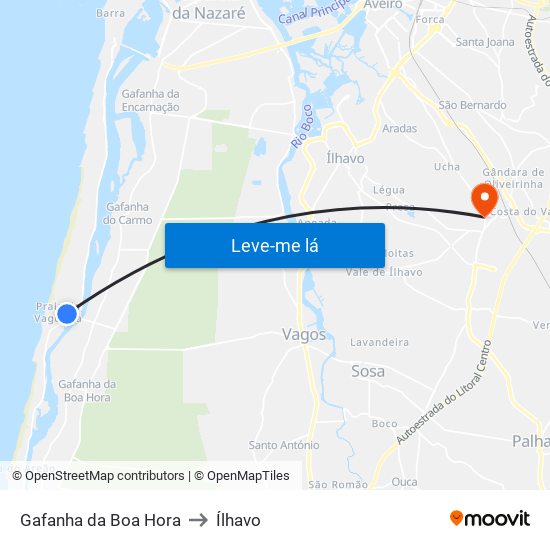 Gafanha da Boa Hora to Ílhavo map