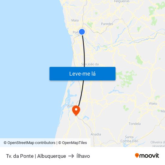 Tv. da Ponte | Albuquerque to Ílhavo map