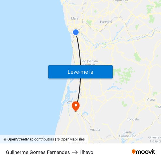 Guilherme Gomes Fernandes to Ílhavo map
