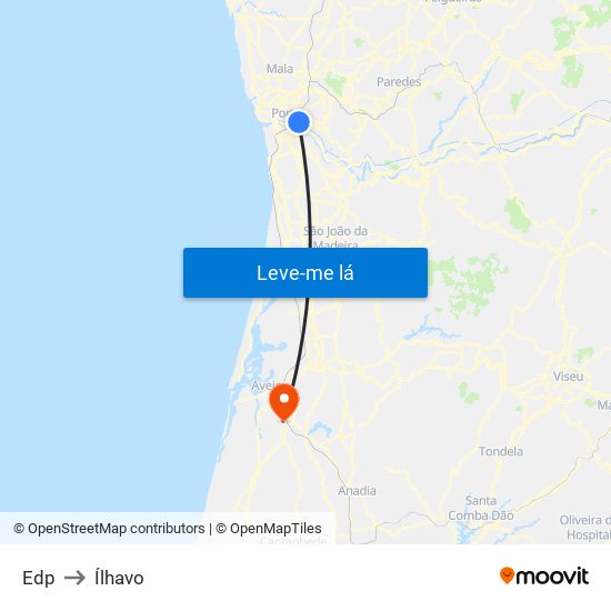Edp to Ílhavo map