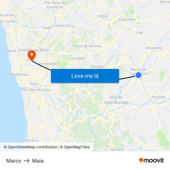 Marco to Maia map