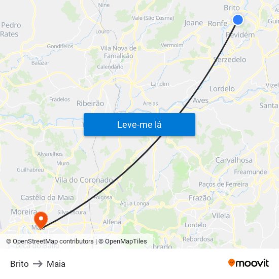 Brito to Maia map