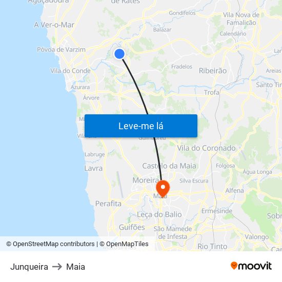 Junqueira to Maia map