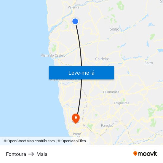 Fontoura to Maia map