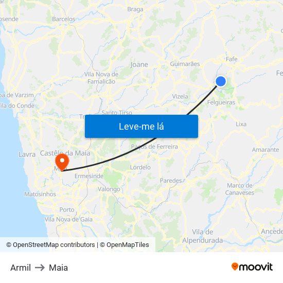 Armil to Maia map