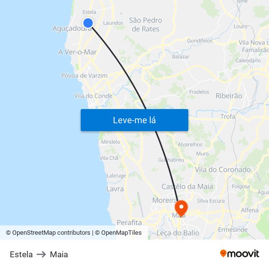 Estela to Maia map
