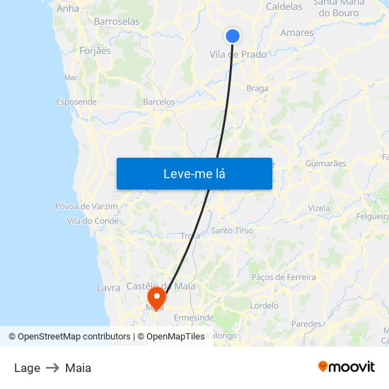 Lage to Maia map