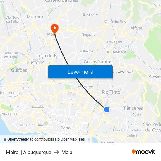 Meiral | Albuquerque to Maia map