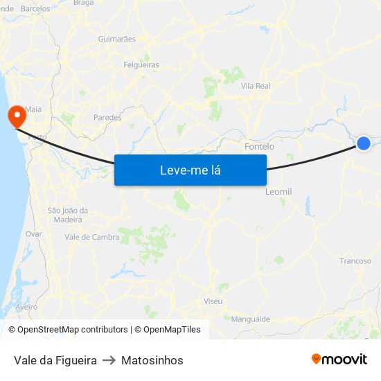 Vale da Figueira to Matosinhos map