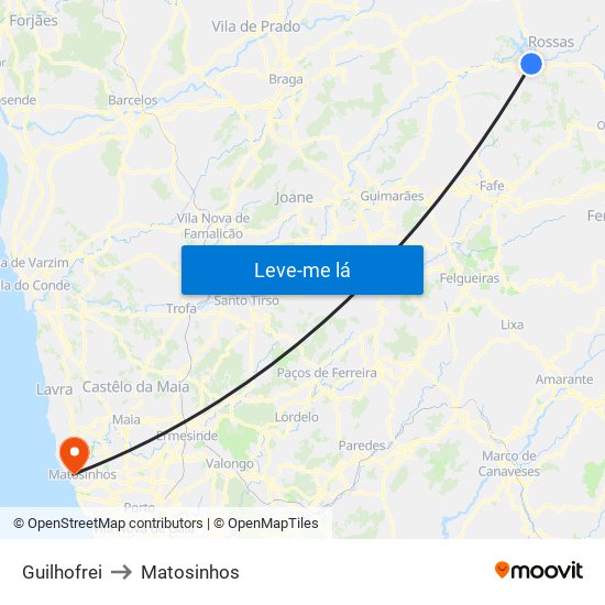 Guilhofrei to Matosinhos map