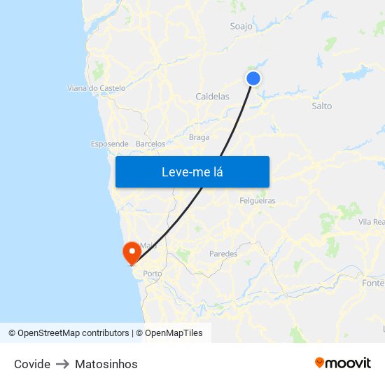 Covide to Matosinhos map