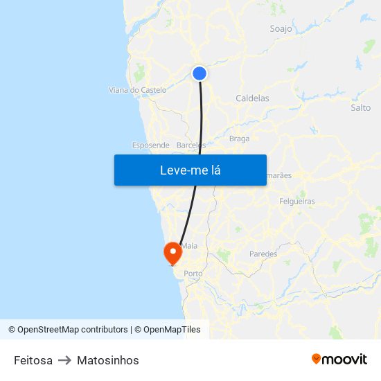 Feitosa to Matosinhos map