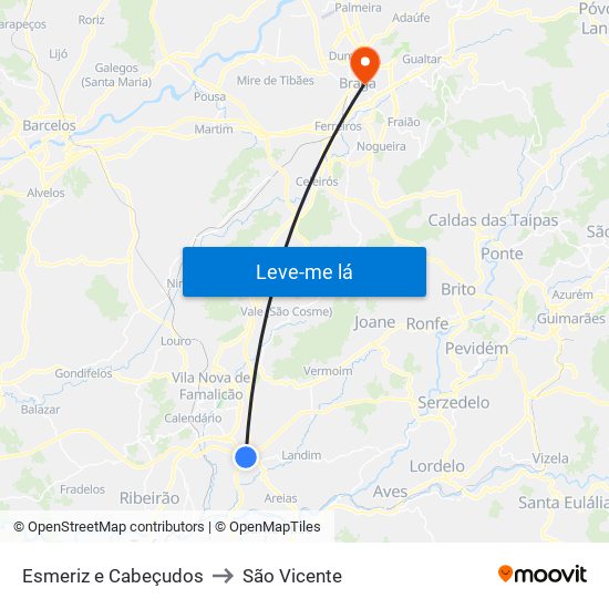 Esmeriz e Cabeçudos to São Vicente map