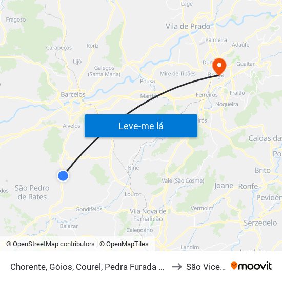 Chorente, Góios, Courel, Pedra Furada e Gueral to São Vicente map