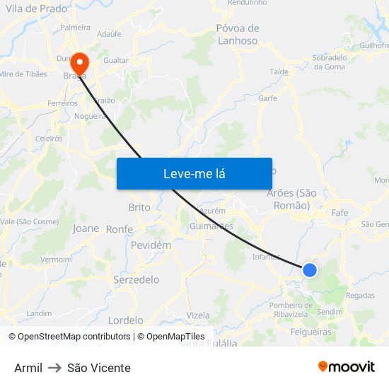 Armil to São Vicente map
