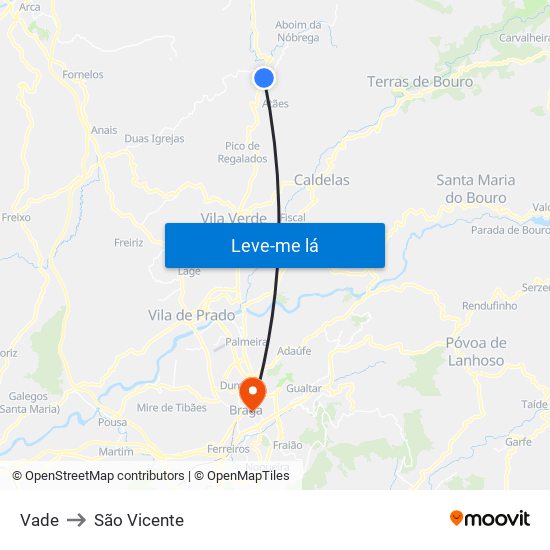 Vade to São Vicente map