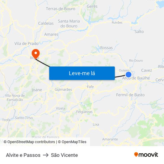 Alvite e Passos to São Vicente map