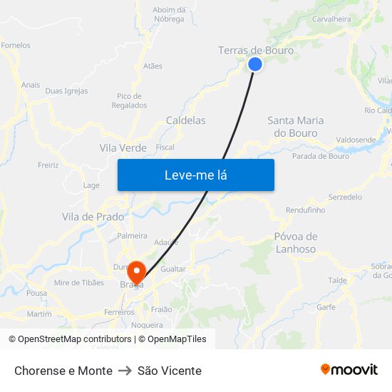 Chorense e Monte to São Vicente map