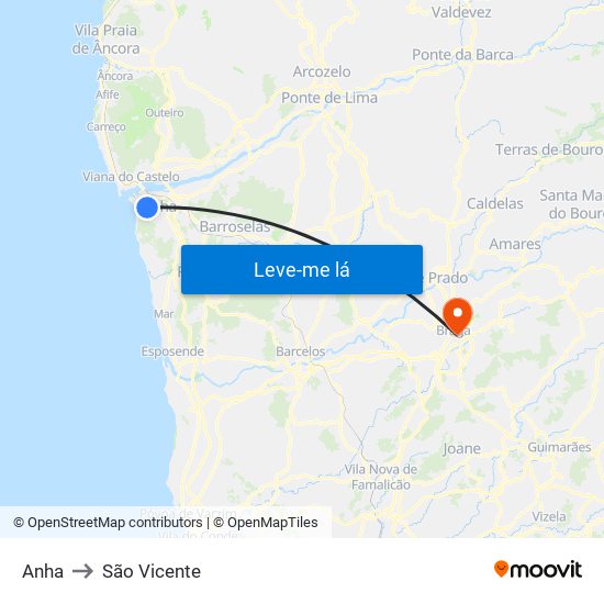 Anha to São Vicente map
