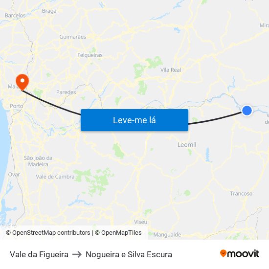 Vale da Figueira to Nogueira e Silva Escura map